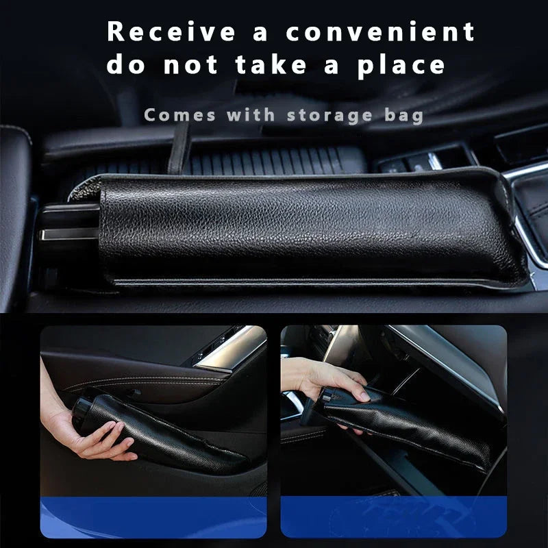 CabinHalo supplier image showing the windshield shade folded inside its storage sleeve